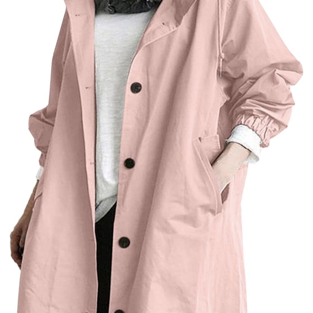 Pink Oversized Trench Coat with Relaxed Fit